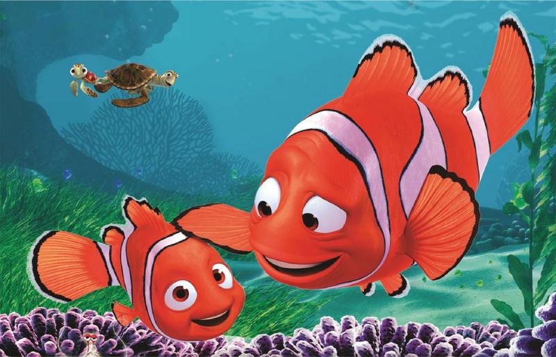 Imagem de Fundo Fotográfico Em Tecido Nemo Pai E Filho 2,60X1,50