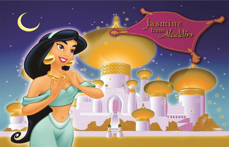 Imagem de Fundo Fotográfico Em Tecido Princesa Jasmine Castelo 1,50M