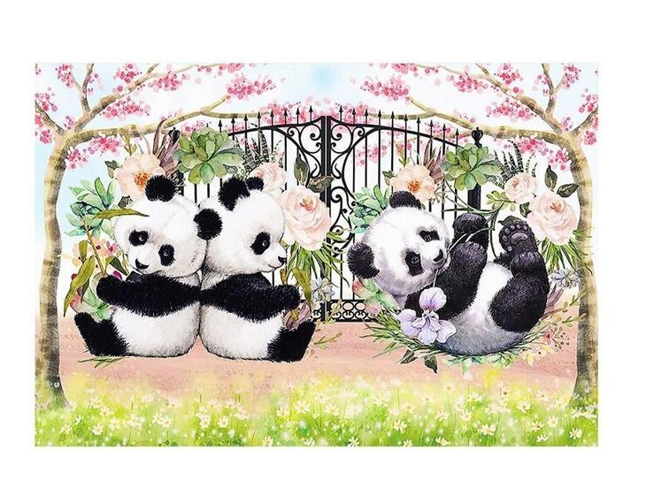 Imagem de Fundo Fotográfico Gigante 3D Panda 3,00X2,50 Horizontal