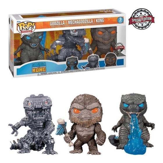 Imagem de Funko Pop Godzilla, Mechagodzilla & Kong 3Pack