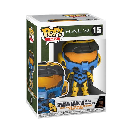 Imagem de Funko Pop! Halo Infinite - Spartan Mark VII (Azul e Amarelo) com Game Add-on - 3,75 Polegadas