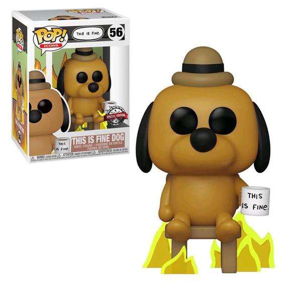 Imagem de Funko Pop! Icons: This is Fine Dog 56 - Entertainment Earth Exclusive