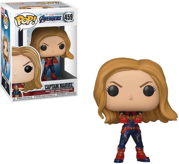 Imagem de Funko Pop! Marvel Avengers Captain Marvel (Endgame) com Collector Cards Entertainment Earth Exclusive