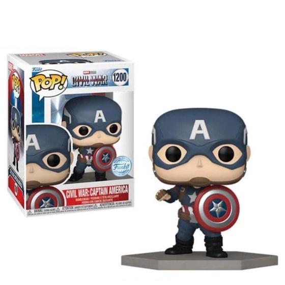 Imagem de Funko Pop Marvel Civil War Capitão América 1200