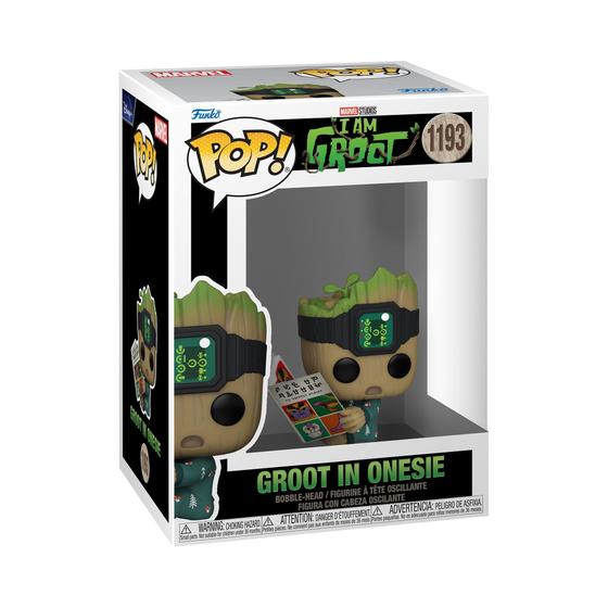 Imagem de Funko Pop! Marvel: I Am Groot, Groot em Onesie com Livro