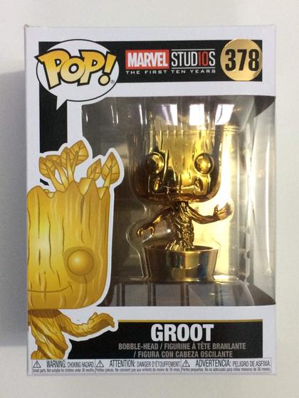 Imagem de Funko Pop! Marvel Studios Groot Dourado - Boneco Colecionável