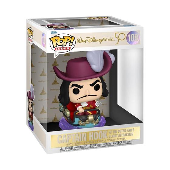 Imagem de Funko Pop! Passeio: Walt Disney World 50º - Capitão Gancho na atração de voo de Peter Pan