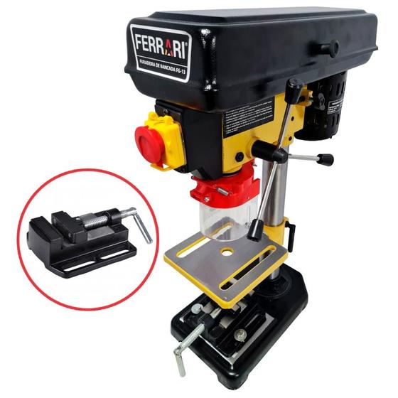 Furadeira Bancada Mandril 1/2 POL Motor 350W com Morsa FG13CM FERRARI Menor preço em Furadeira Bancada Mandril 1/2 POL Motor 350W com Morsa FG13CM FERRARI
