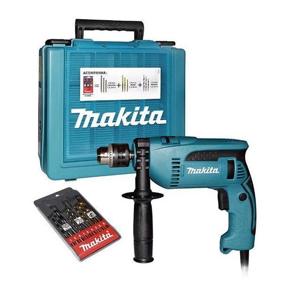 Imagem de Furadeira de Impacto 1/2" HP1640KX1 220V com Maleta e Kit Brocas - Makita