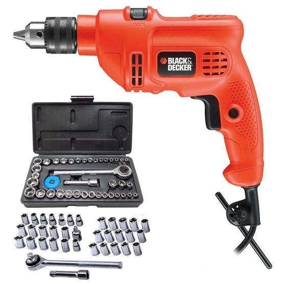 Furadeira De Impacto 3/8 560w Tm500 110v Black & Decker c/ Jogo de Soquete Titanium Menor preço em Furadeira De Impacto 3/8 560w Tm500 110v Black & Decker c/ Jogo de Soquete Titanium
