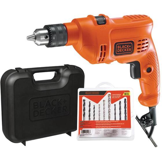 Imagem de Furadeira de Impacto 560W 3/8 POL com Maleta e Kit 9 Brocas TM500KB9-BR BLACK & DECKER