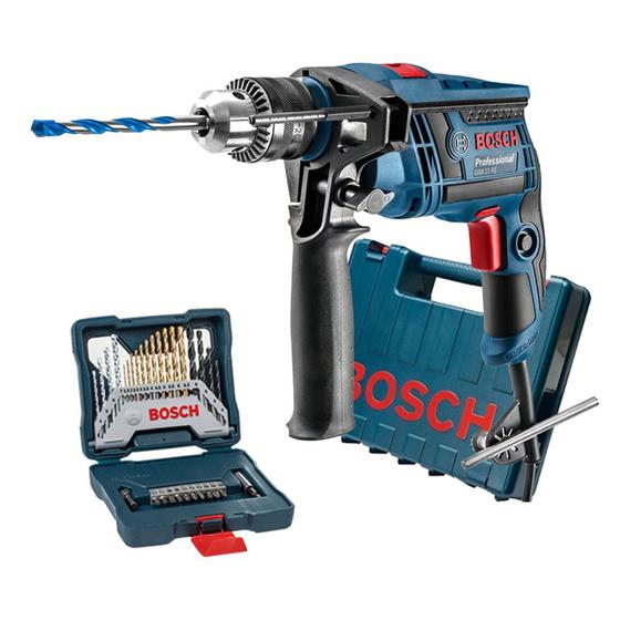 Furadeira de Impacto Bosch 650w Gsb 13 Re Na Maleta + Acessórios Menor preço em Furadeira de Impacto Bosch 650w Gsb 13 Re Na Maleta + Acessórios