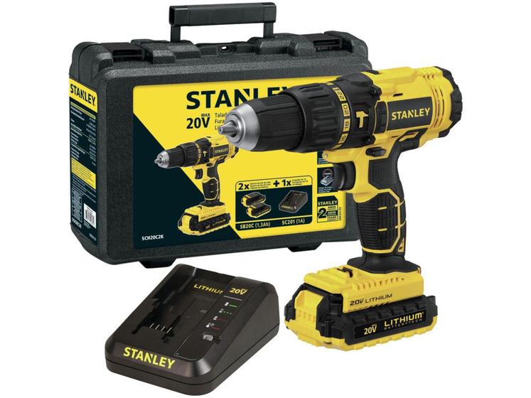 Furadeira e Parafusadeira a Bateria de Impacto - Stanley 20V Velocidade Váriavel e Reversível 1/2” Menor preço em Furadeira e Parafusadeira a Bateria de Impacto - Stanley 20V Velocidade Váriavel e Reversível 1/2”