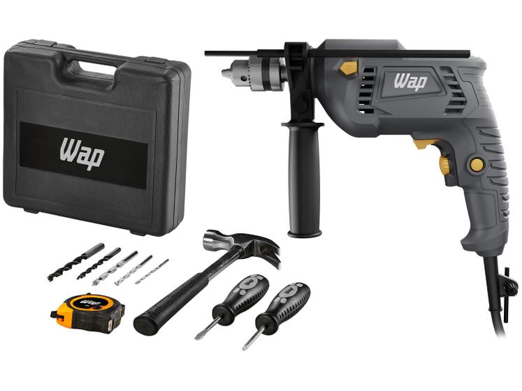 Imagem de Furadeira e Parafusadeira de Impacto Wap 700W com Maleta 12 Peças WF 700K10