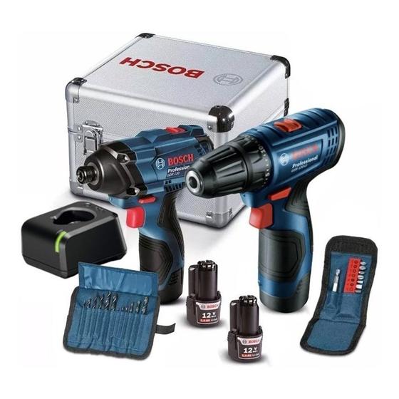 Furadeira e Parafusadeira GSR 120-LI + Chave de Impacto GDR 120-LI com Maleta de Aluminío + 2 Kits B Menor preço em Furadeira e Parafusadeira GSR 120-LI + Chave de Impacto GDR 120-LI com Maleta de Aluminío + 2 Kits B