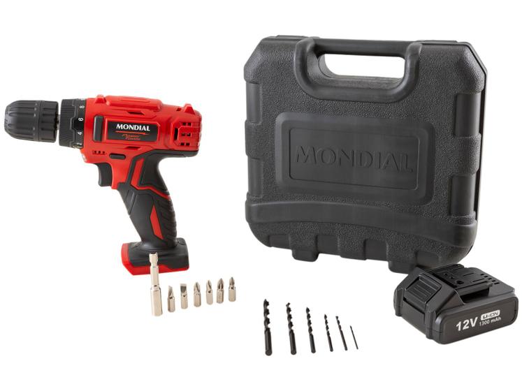 Furadeira e Parafusadeira Mondial a Bateria 12V com Maleta Power Tools FPF-06M Menor preço em Furadeira e Parafusadeira Mondial a Bateria 12V com Maleta Power Tools FPF-06M
