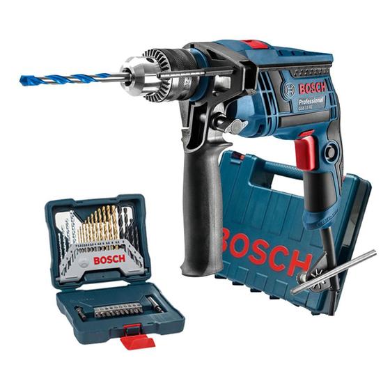 Imagem de Furadeira Impacto Bosch 650W Gsb13 Re Na Maleta + Acess 110V