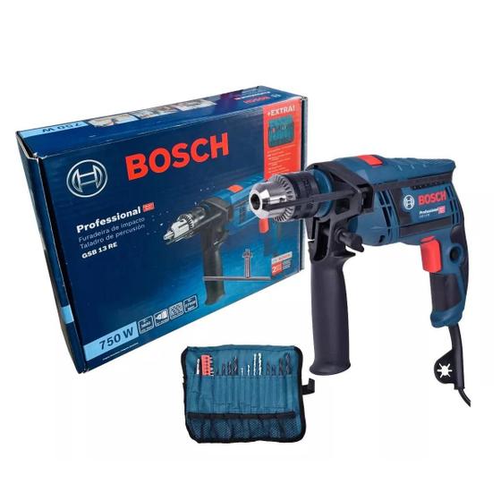 Imagem de Furadeira Impacto Bosch Gsb 13Re 750W + 23 Acessórios - 127V