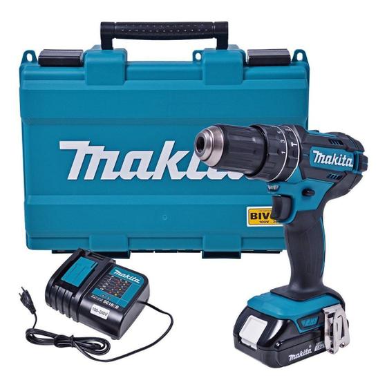 Imagem de Furadeira martelete parafusadeira sem fio de 13mm Makita DHP482SY 18V + accesorios