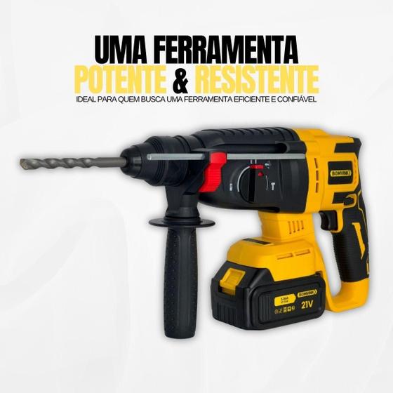 Furadeira Martelete Profissional 2 Bateria Potente Perfurado - Luatek