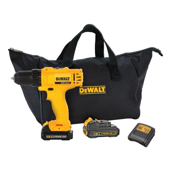 Imagem de Furadeira parafusadeira 3 8 12v 2 bat 1 carr 1 bols dcd700c2br dewalt