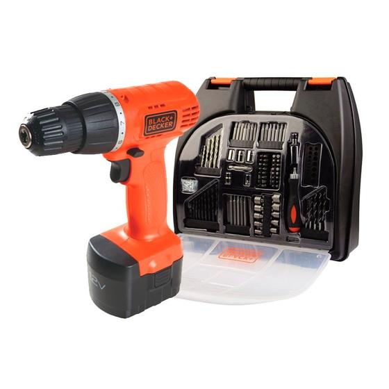 Imagem de Furadeira Parafusadeira 3/8 pol. (10mm) Bateria 12V CD121K100 Bivolt Black & Decker