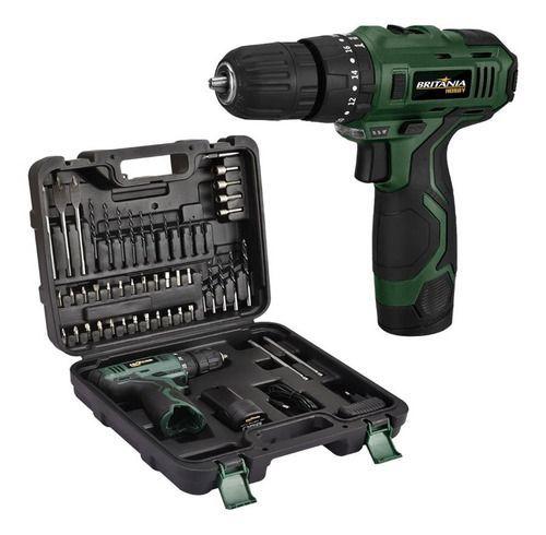 Furadeira Parafusadeira Bateria Britânia Bpf03m + Kit 50 Bit Menor preço em Furadeira Parafusadeira Bateria Britânia Bpf03m + Kit 50 Bit