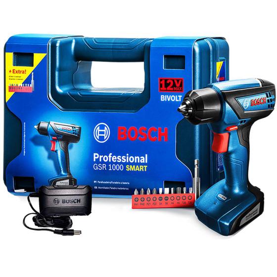 Furadeira Parafusadeira Bosch GSR 1000 Smart Com Bits Menor preço em Furadeira Parafusadeira Bosch GSR 1000 Smart Com Bits