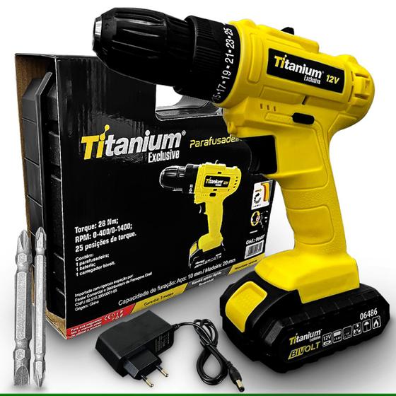 Furadeira Parafusadeira Sem Fio 12v Titanium Com Maleta Menor preço em Furadeira Parafusadeira Sem Fio 12v Titanium Com Maleta