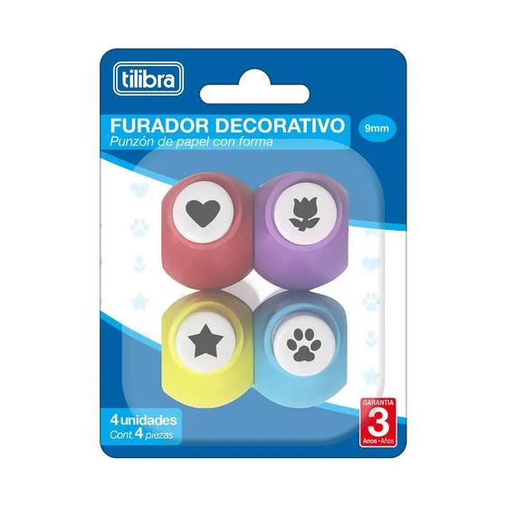 Imagem de Furador decorativo com 4 desenhos 9mm - Tilibra 