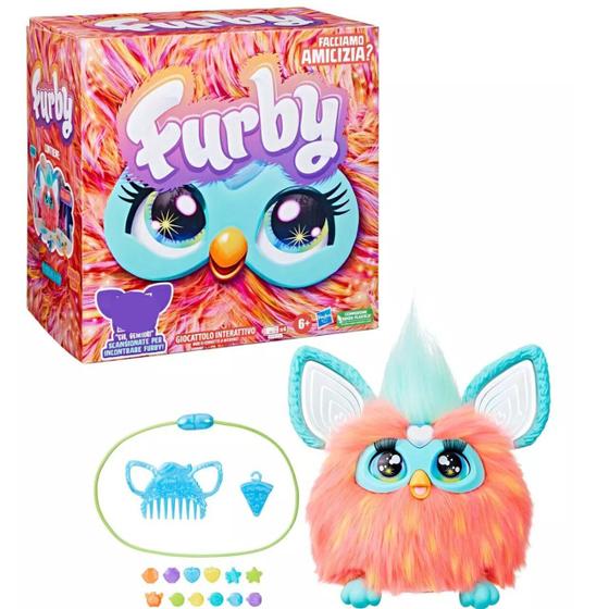 Imagem de Furby Pelúcia Interativa Coral Brinquedo Hasbro - F6744