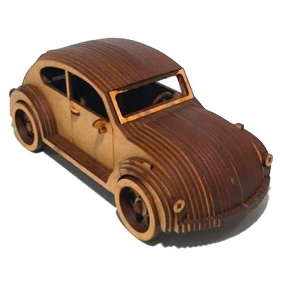 Imagem de Fusca 3D Em Miniatura De Madeira Rústica Decorativo - Decor