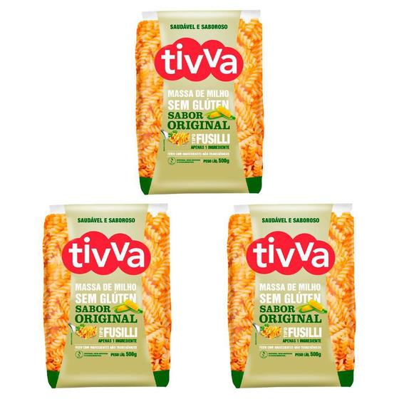 Imagem de Fusilli Tivva De Milho Original Sem Gluten Kit Com 3 Un 500G