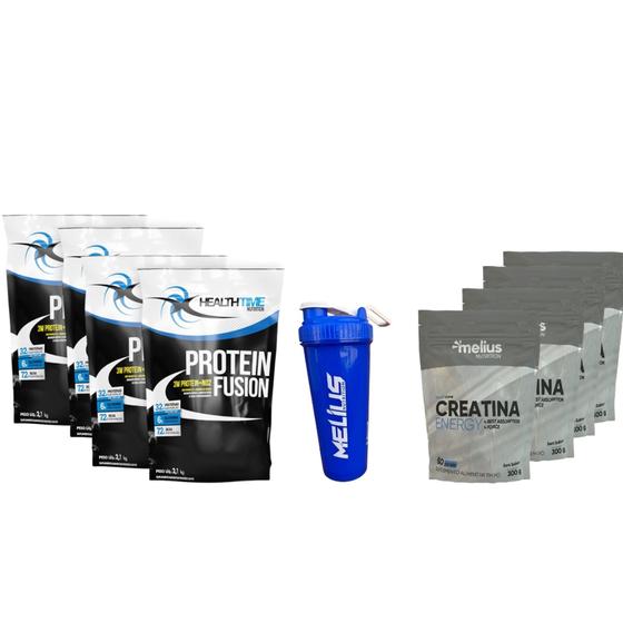 Imagem de Fusion Health Time 4x2.1kg (8,6kg)+ Creatina 4x300g + Coqueteleira 700 ml