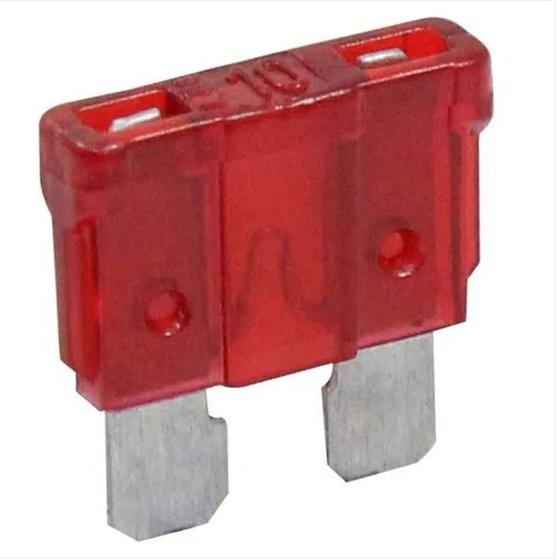 Imagem de Fusivel lâmina 10 amperes vermelho médio comum pacote com 10 unidades