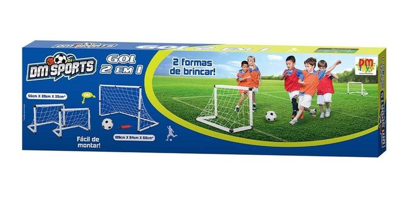 Imagem de Futebol Infantil Golzinho 2 Traves Em 1 C/ Bola - Dm Toys