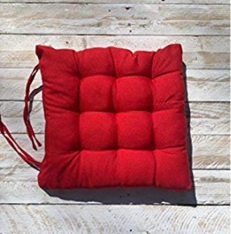 Imagem de Futon Assento De Cadeira Vermelho Artesanal Cordas 40x40cm Macio Confortável