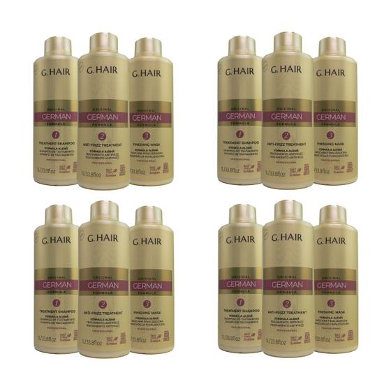 Imagem de G.Hair Escova Progressiva Alemã 4 Kits (3 x 1 Litro)