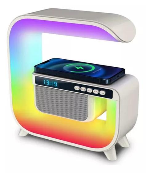 Imagem de G speaker luminária RGB caixa de som relógio carregador indução g3