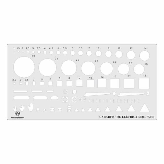 Imagem de Gabarito de eletricidade 7 ER parecido ao E7 E-7 em acrilico