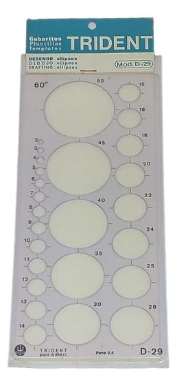 Gabarito Desenho Elipses Trident D-29 - Gabarito para Desenho ...