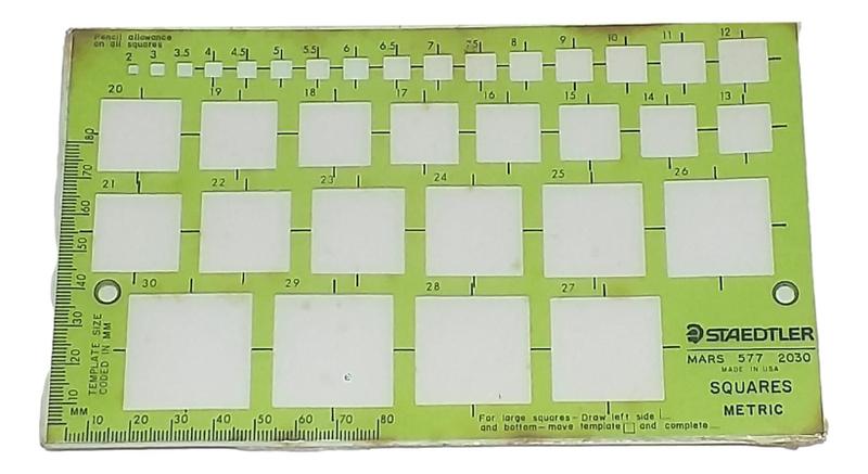 Gabarito Desenho Quadrados Mm Staedtler Trident Desetec - Gabarito para ...