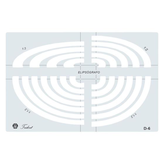 Imagem de Gabarito Elipsógrafo Trident 44 Elipses Grandes Completas Mod D-6