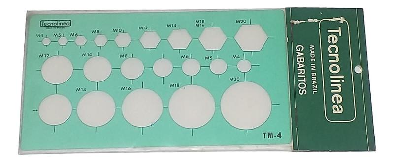 Imagem de Gabarito Tecnolinea Desenho Figuras Geométricas Tm-4 Trident