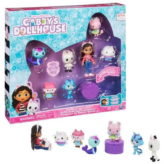 Imagem de Gabby's Dollhouse, Conjunto de Presentes de Figura Deluxe com 7 Figuras de Brinquedo e Acessório Surpresa, Brinquedos Infantis para Idades 3 anos ou mais