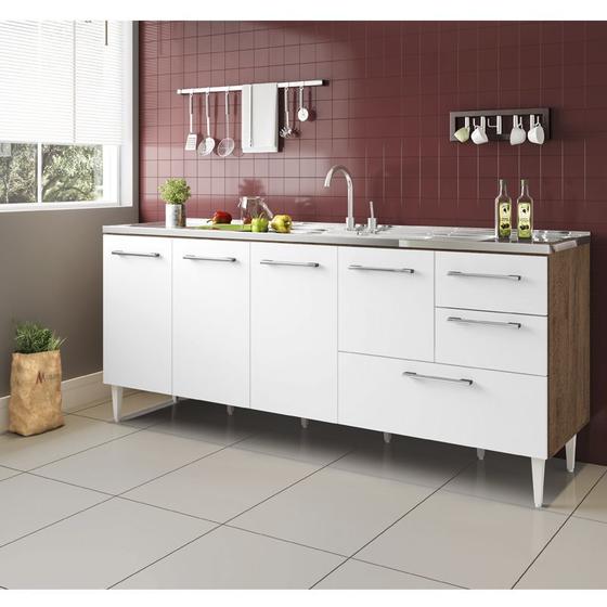 Gabinete balcão para pia 2 metro com gavetão castanho branco é ruim? Gabinete balcão para pia 2 metro com gavetão castanho branco é boa?