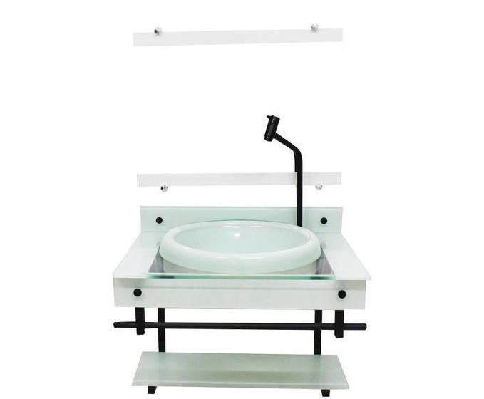 Imagem de Gabinete Com Cuba De Vidro 60Cm Com Cuba Chapeu - Branco