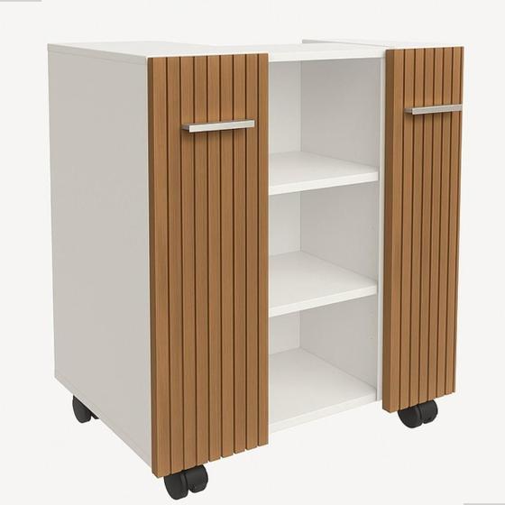 Imagem de Gabinete Com Duas Portas Para Banheiro Rodízios Premium - JM3 Móveis