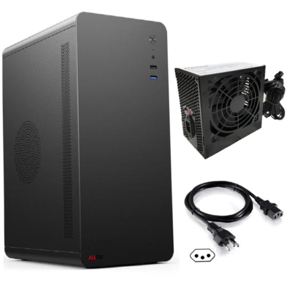 Imagem de Gabinete CPU Alltek, Com Fonte, com Cabo de Energia, S/Fan, Micro ATX/ ITX- Portas Frontais UBS 3.0 e UBS 1.1 - com NF e 1 ano de garantia
