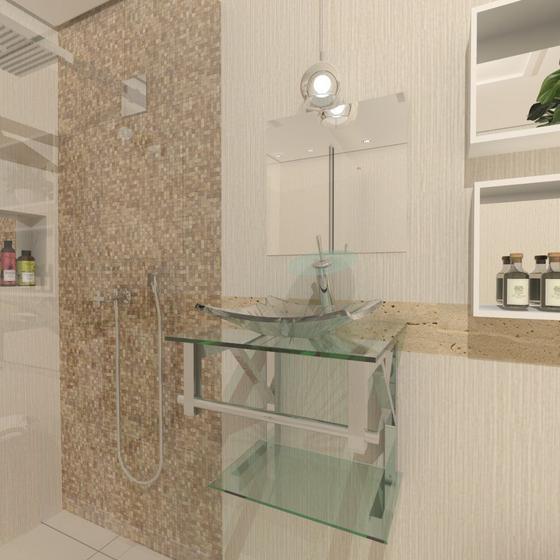 Imagem de Gabinete de vidro para banheiro 40cm inox incolor